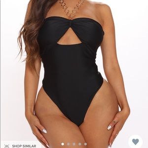 Chain On Top Halter Bodysuit.c